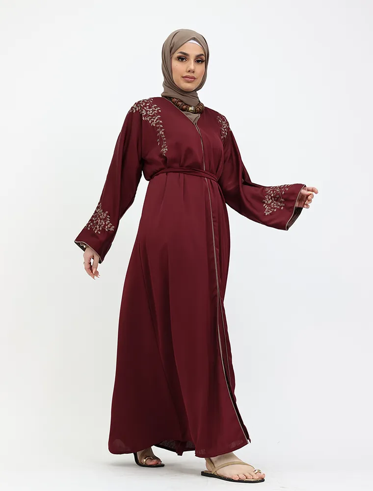 Maroon Huraira Abaya
